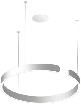 Occhio Mito Sospeso 60 Fix Flat Room Einbaupendelleuchte LED silber matt/Baldachin weiß matt - Air