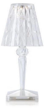 Kartell LED-Akku-Tischlampe Battery transparent IP54