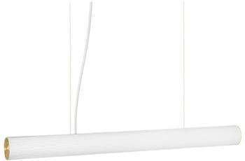 ferm LIVING Vuelta Pendellampe weiß/messing groß 8,4x100 cm