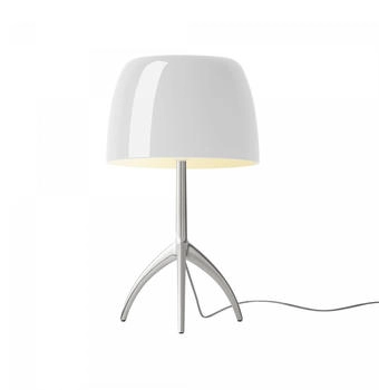 Foscarini Lumiere Grande Tavolo mit Schalter Tischleuchte, schwarz-chrom / warmweiß (FN026001EC_12)