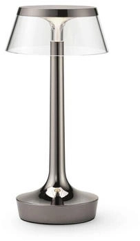 FLOS Bon Jour Unplugged LED Akku Tischleuchte Schwarz Chrom (F1040063)