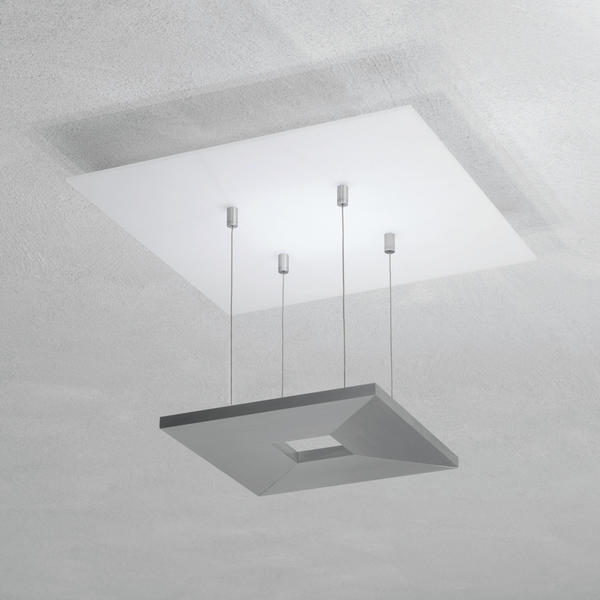 Escale Zen LED Deckenleuchte Dim-to-Warm 36 x 36 cm Glas Aluminium geschliffen