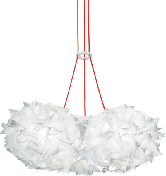 Slamp Veli Mini Trio Couture Suspension rot weiß dekoriert
