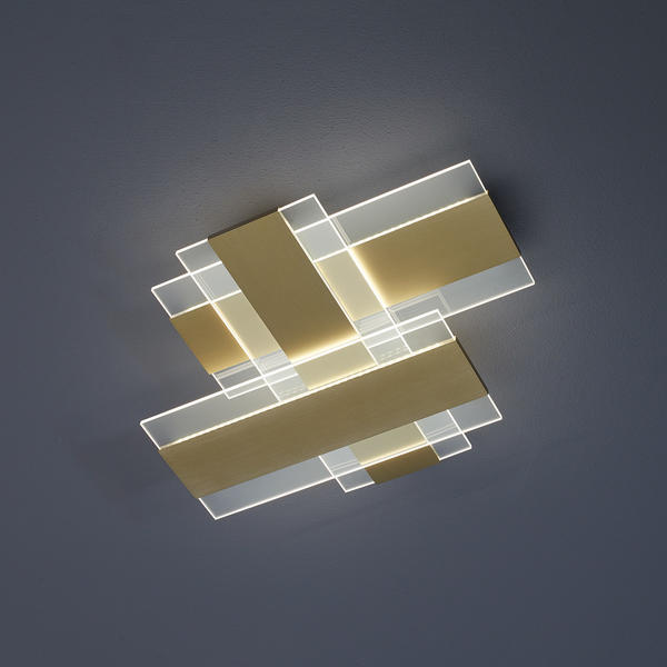 Escale Planus LED Deckenleuchte Acrylglas hellgold geschliffen