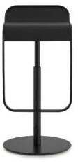 Lapalma Lem Leder (55-67 cm) Sitzschale schwarz/Gestell schwarz lackiert