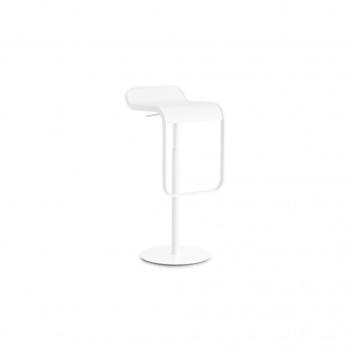 Lapalma Lem Leder (55-67 cm) Sitzschale weiß/Gestell weiß lackiert