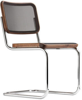 Thonet S 32 N Freischwinger Nussbaum verchromt