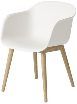 Muuto Fiber Armlehnstuhl - weiß, Holz,Kunststoff - 54x76x55 cm - weiß - Gestell Eiche - naturweiß (612)