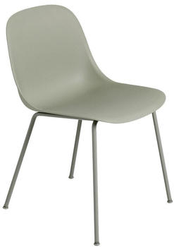 Muuto Fiber Side Stuhl - grün, Kunststoff,Metall - 51x77x53 cm - schlammgrün - Gestell schlammgrün - nebelgrün (505)