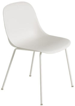 Muuto Fiber Side Stuhl - 51x77x53 cm - naturweiß - Gestell weiß - weiß (507)