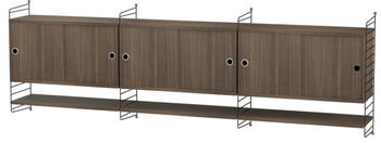 String Schrank mit Schiebetüren - braun Nussbaum - walnut (007) Tiefe 20 cm