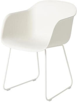 Muuto Fiber Armlehnstuhl - 54x76x55 cm - naturweiß - Gestell weiß - naturweiß (812)