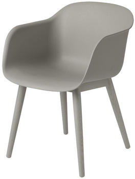 Muuto Fiber Armlehnstuhl Holz,Kunststoff - 54x76x55 cm - grau - Gestell grau - grau (603)