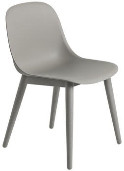 Muuto Fiber Side Stuhl Holz,Kunststoff - 49x77x53 cm - grau - Gestell grau - Grey/Grey (203)