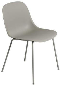 Muuto Fiber Side Stuhl Kunststoff,Metall - 51x77x53 cm - grau - Gestell grau - grau (503)