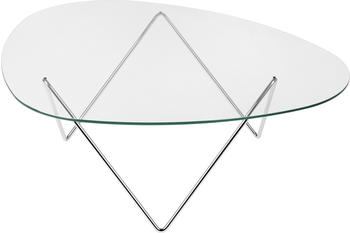 Gubi Pedrera Couchtisch silber oval Glas 86x38x106 cm chrom (604)