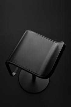 Lapalma Lem S80 Leder (66-79cm) Sitzschale schwarz/Gestell schwarz lackiert