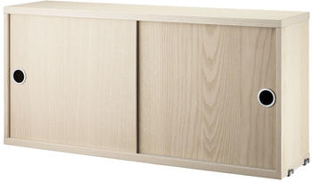 String Schrank mit Schiebetüren - beige Esche - ash (005) Tiefe 20 cm