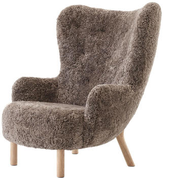 &Tradition Petra Lounge Chair VB3, High Back, Eiche geölt / Schafsfell Sahara
