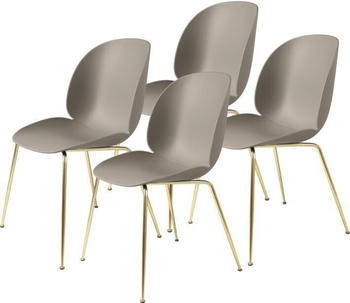 Gubi Beetle Esszimmerstuhl 56x87x58 cm Ungepolstert New Beige Messing 4-er Set