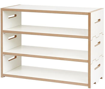 Tojo hochstapler Regalsystem, Anbaumodul niedrig, wei&szlig;