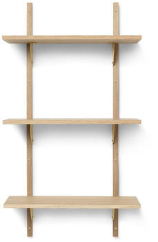 ferm LIVING Wandregal S/L 54 cm Eiche messing