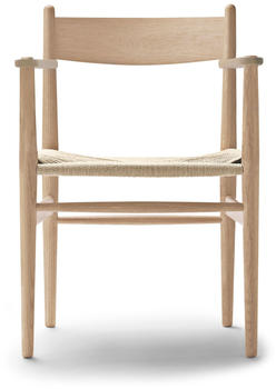 Carl Hansen & Søn CH37 Stuhl mit Armlehnen 58x50x81 cm eiche geseift geflecht natur