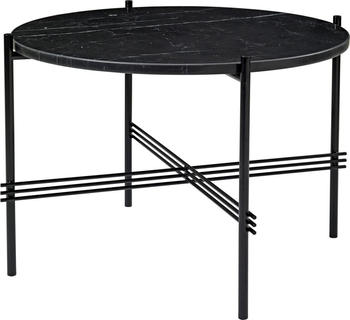 Gubi TS Coffee Table Ø 55x41 cm Carrara Marmor Marquina weiß/Schwarz