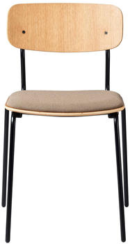 FDB Møbler J182 Holmen Stuhl gepolstert beige/Gabriel Grain schwarz beige 49x79,5x50cm
