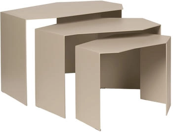 ferm LIVING Shard cluster Beistelltisch 3er Pack Cashmere 53x78x50 cm