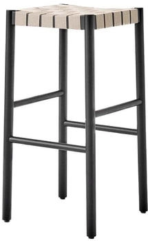 &Tradition Betty TK8 Barhocker Black, Leinenbandsitz natürlich geflochten 40x40x76 cm