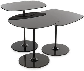 Kartell Thierry Tisch Set - schwarz GlasMetall - 50x40x50 cm (104)