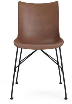 Kartell P/Wood Stuhl - braun Holz Kunststoff - 51x83x55 cm - dunkles Holz/schwarz (604)