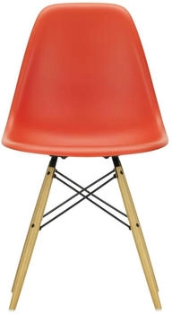 Vitra DSW Eames Plastic Side Chair - rot Holz Kunststoff - 46x83x55 cm - poppyRE - 03 (617)