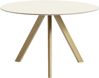 HAY CPH 20 Copenhague Tisch ⌀120, Linoleum off white Eiche wasserbasiert lackiert (AE815-A530-AR08)