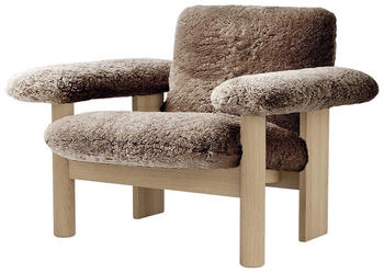 Audo Copenhagen Brasilia Sessel low back Natural oak-Sahara sheepskin curly
