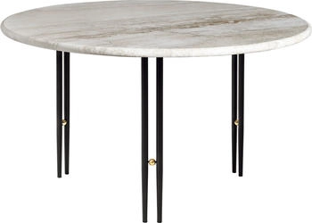 Gubi IOI Beistelltisch Rippled beige-schwarzes Gestell Ø70 cm