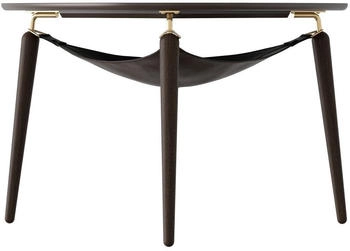 UMAGE Hang Out Beistelltisch - schwarz dreieckig Metall - 75x49x73 cm - Eiche schwarz - brass (305)