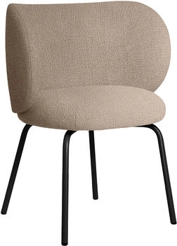ferm LIVING Rico Esszimmerstuhl sand/Stoff Bouclé schwarz sand 62,7x80x55,3cm