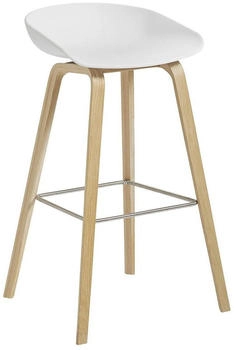 HAY About A Stool AAS 32 2.0 Barhocker hoch Eiche lackiert weiß/Sitzschale 50x85x46cm