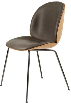 Gubi Beetle Dining Stuhl 3D Furnier Frontpolster - schwarz Holz Stoff - 56x87x58 cm Gray (407)