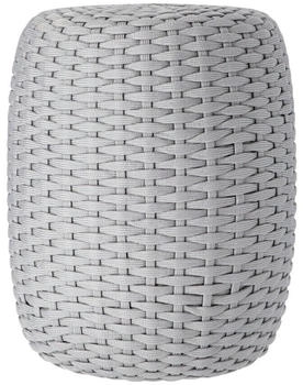 Jan Kurtz Moon Hocker - grau rund Metall Stoff - 40x50x40 cm - hellgrau (403) Ø 40 cm