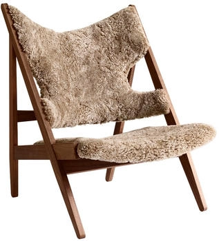 Audo Knitting Loungesessel Walnussholz / Schaffell Sahara (71058-002371)