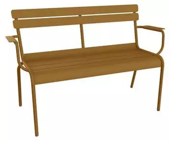 Fermob Luxembourg 2-Sitzer-Gartenbank mit Armlehnen 131 x 86 x 55,5 cm lebkuchen