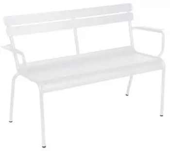 Fermob Luxembourg 2-Sitzer-Gartenbank mit Armlehnen 131 x 86 x 55,5 cm baumwollweiß