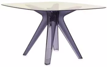 Kartell Sir Gio Runder Tisch, Glas, rosa transparent, Ø120cm