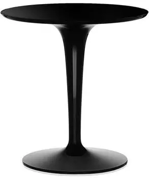 Kartell Tip Top Mono Beistelltisch, Kunststoff, schwarz glänzend