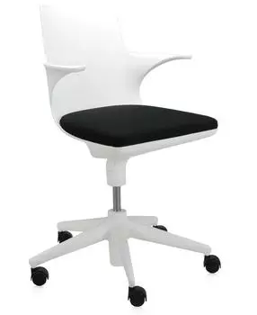 Kartell Spoon Chair Drehstuhl, Kunststoff, weiß/schwarz (8058967057898)