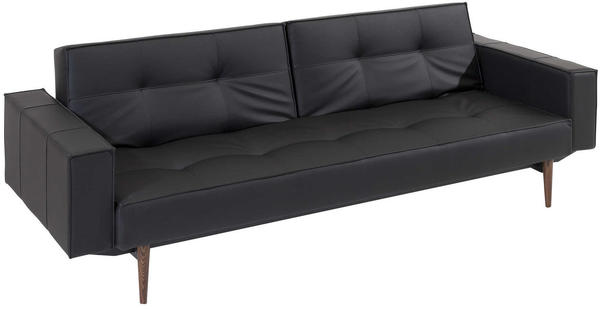 Innovation Splitback Sofa mit Armlehnen Füße chrom/Bezug dunkelgrau