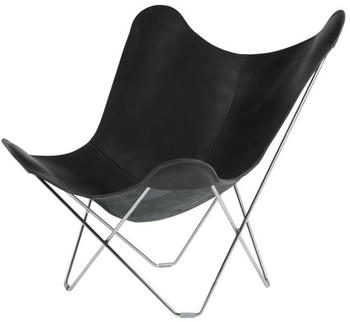 Cuero Design Leather Butterfly Chair Pampa Mariposa schwarz/ Gestell chrom